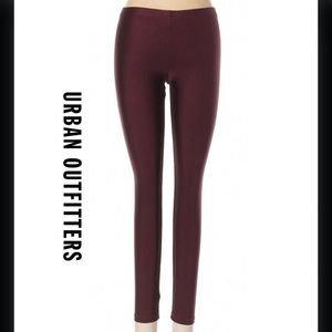 Urbane Outfitters BDG Maroon Leggings Nylon Spandex S-P Shiny Layer Women’s EUC